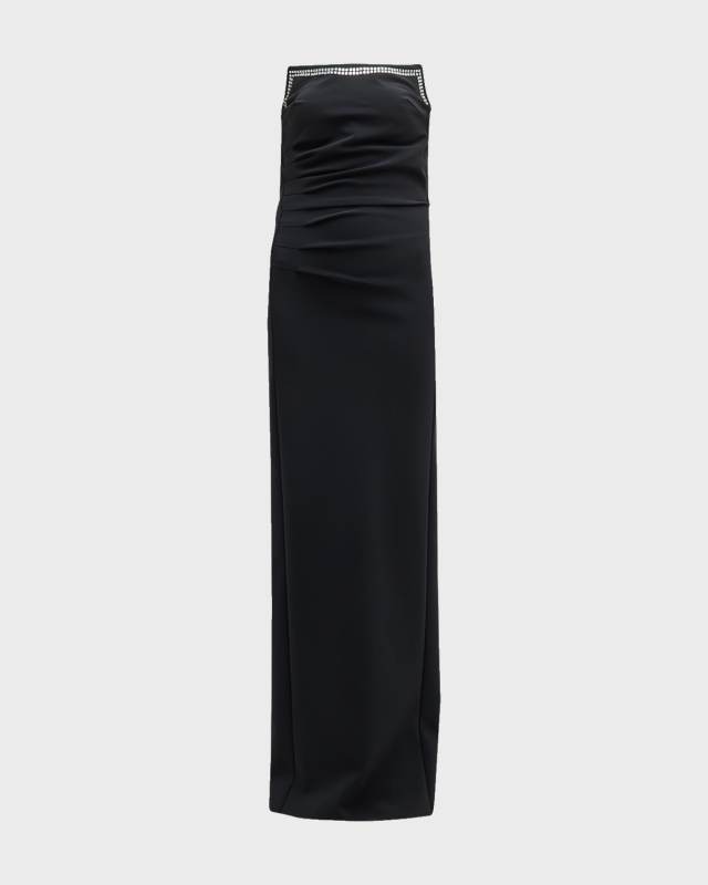 Everly Strapless Rhinestone-Embellished Gown